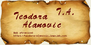 Teodora Alanović vizit kartica